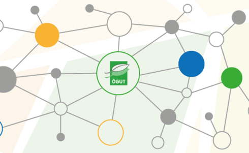 Grafische Darstellung eines Netzwerks mit dem zentralen Element „ÖGUT“.