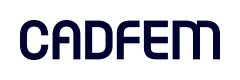 CADFEM Logo in blauer Schrift auf weißem Hintergrund.
