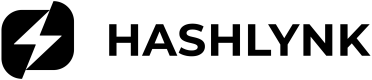 Logo von Hashlynk mit Blitzelement.