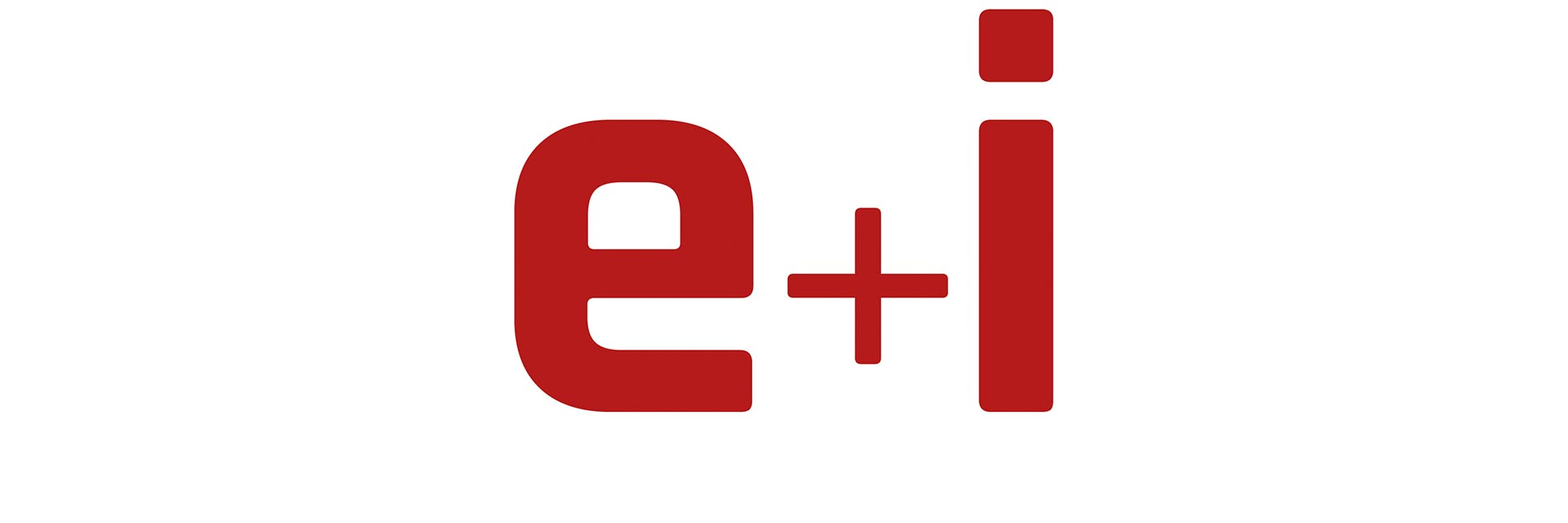 Logo mit den Buchstaben "e+i" in roter Schrift.